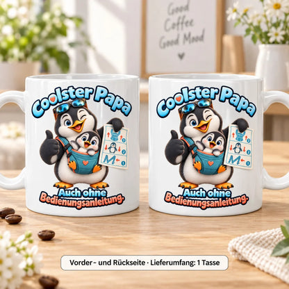 WS-Trend Pinguinpapa Tasse Keramik 330 ml Geschenk für Papa mit Spruch - WS-Trend.de