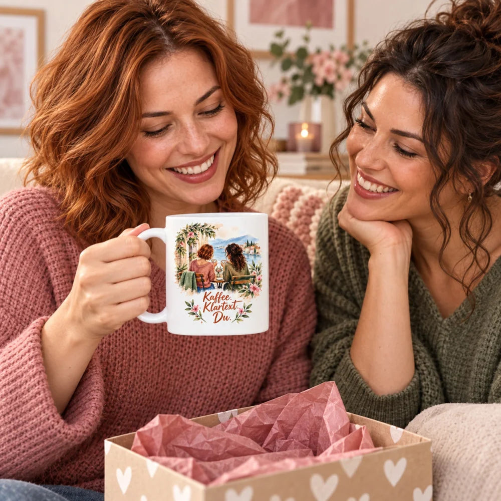 Beste Freundin Tasse mit Spruch – Aquarell Geschenk aus Keramik 330 ml - WS-Trend.de