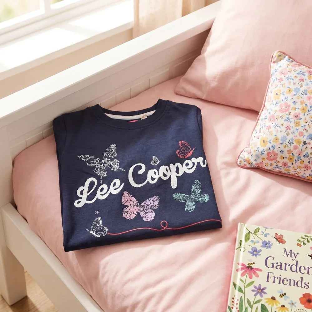 Lee Cooper Kinder Mädchen T-Shirt Kurzarm Shirt Gr. 104 100% Baumwolle - WS-Trend.de