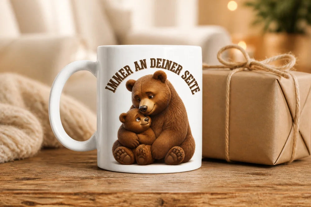 Immer an deiner Seite Tasse 325 ml Keramik Tiermotiv Geschenkidee Bunt - WS-Trend.de