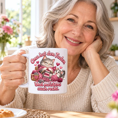 WS-Trend Strickkatzenoma Tasse 330 ml Oma Geschenk mit lustigem Spruch - WS-Trend.de