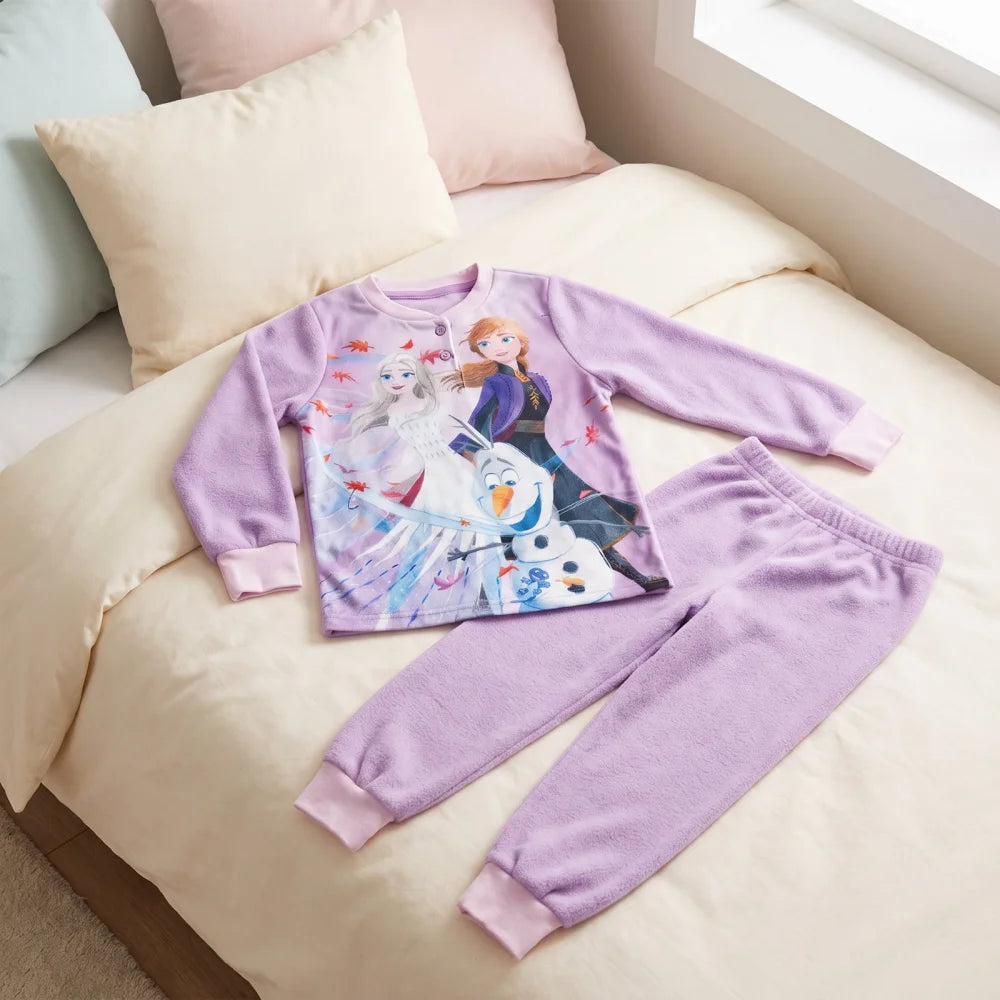 Schlafanzug Disney Die Eiskönigin Kinder Mädchen Coral Fleece Pyjama - WS-Trend.de