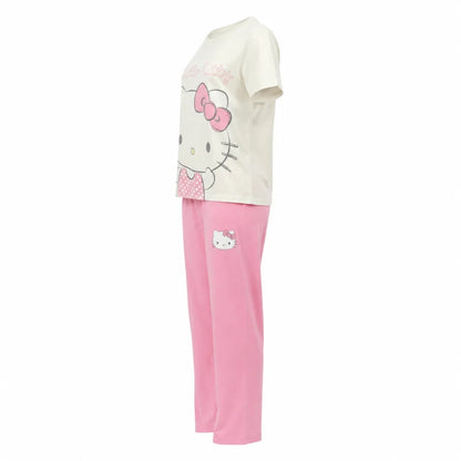 Hello Kitty Damen Pyjama Schlafanzug Hose Shirt S-XL 100% Baumwolle - WS-Trend.de
