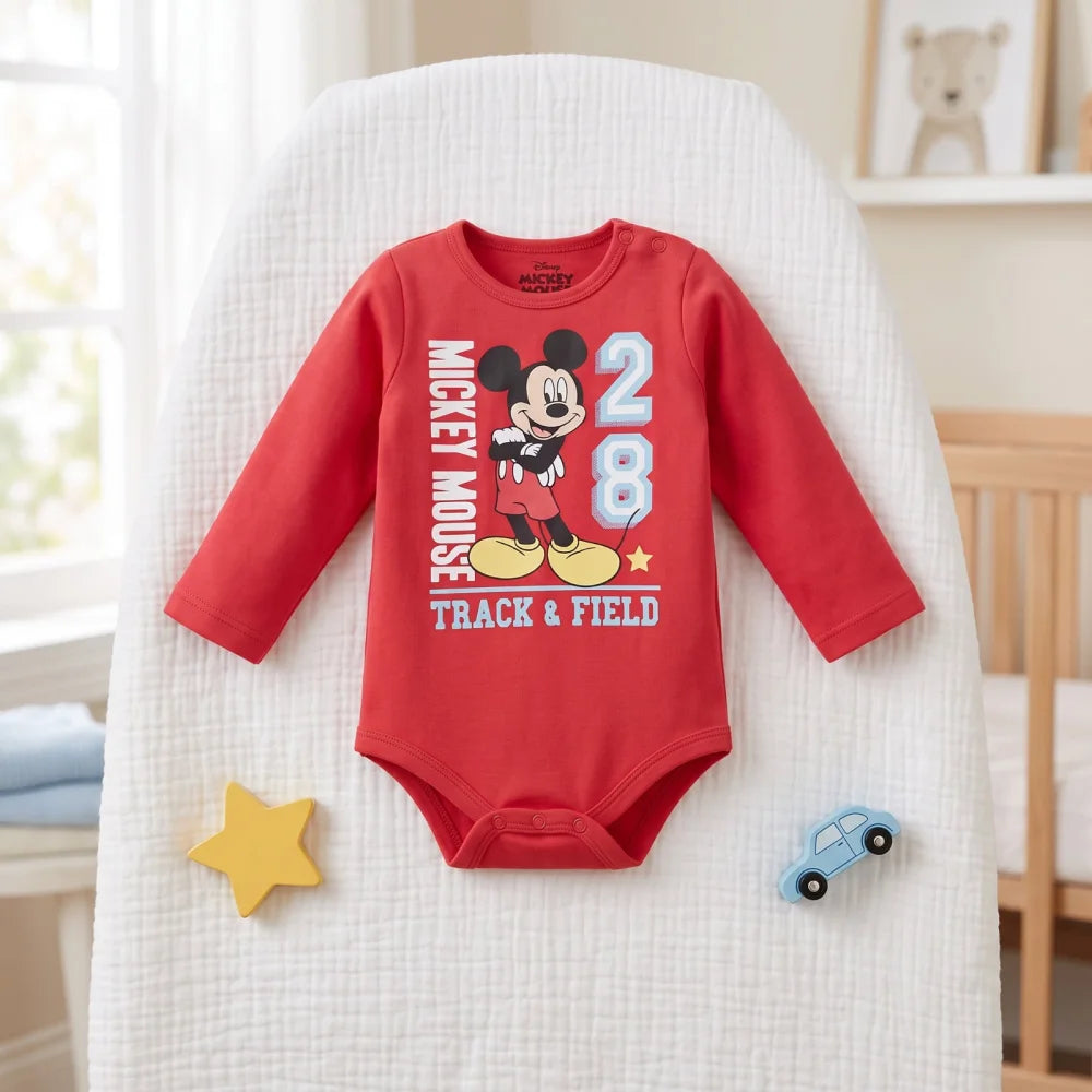Disney Mickey Maus Baby Kleinkind langarm Body Strampler Gr.68 oder 80 - WS-Trend.de