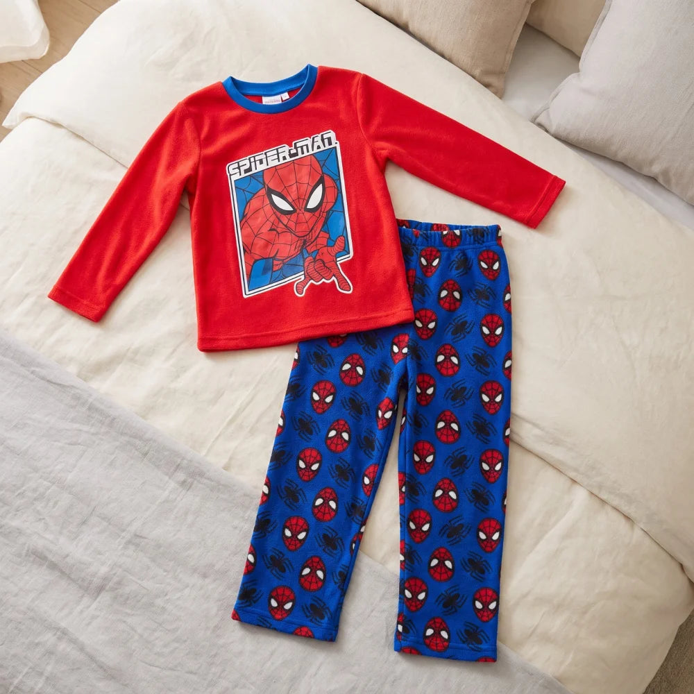 Marvel Spiderman Kinder Coral Schlafanzug Pyjama Pulli Hose Gr. 98-128 - WS-Trend.de