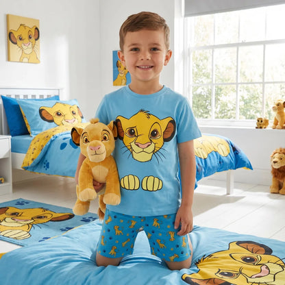 König der Löwen Simba Kinder kurzarm Schlafanzug Pyjama 98 -128 Baumwolle - WS-Trend.de