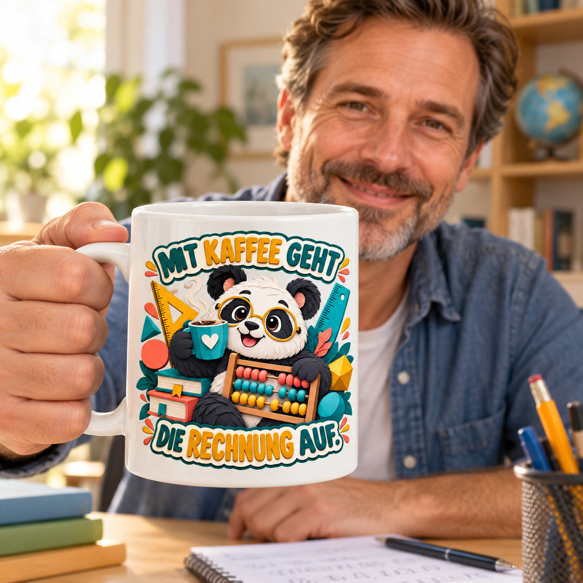 Lehrer Tasse Keramik 330 ml Geschenk Lehrerin Unterricht Spruch Kaffee