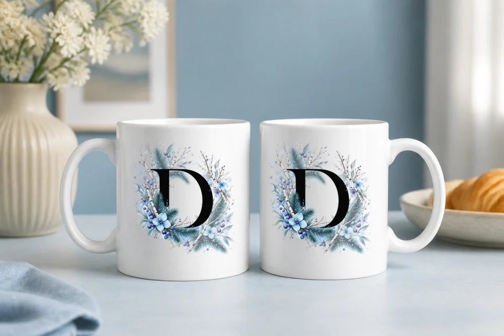 Winter Tasse A-Z Buchstaben 325 ml Keramik Geschenkidee personalisiert - WS-Trend.de