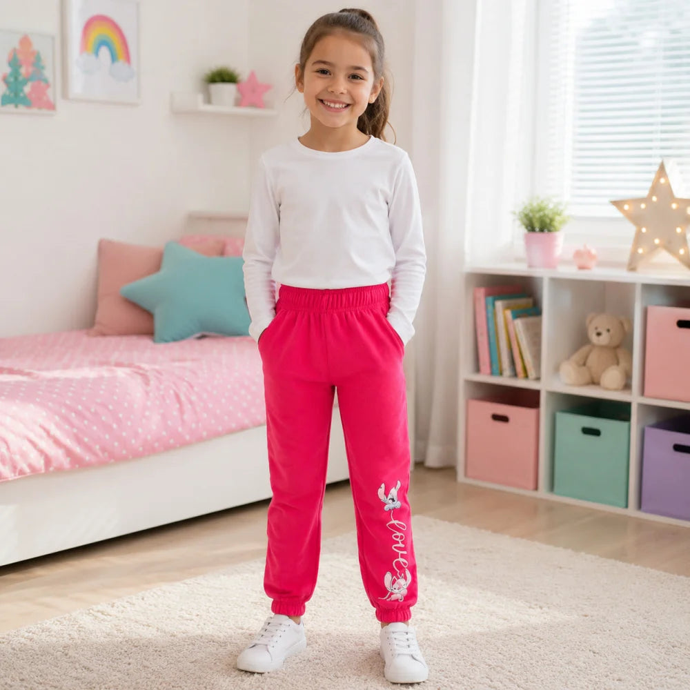 Disney Stitch Kinder Mädchen Jogginghose Sporthose Hose Gr. 98 - 128 - WS-Trend.de