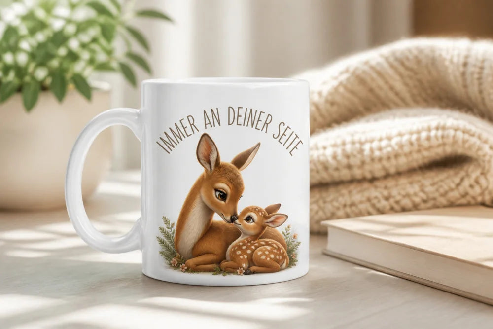 Immer an deiner Seite Tasse 325 ml Keramik Tiermotiv Geschenkidee Bunt - WS-Trend.de