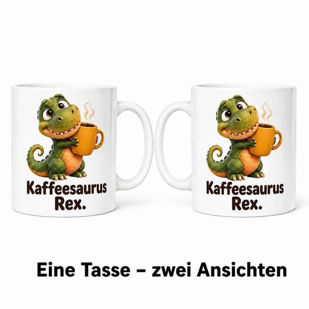 Kaffeesaurus Tasse - humorvolles Geschenk - 330 ml beidseitig bedruckt - WS-Trend.de