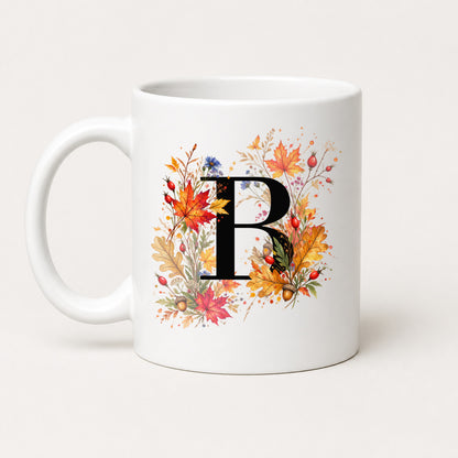 Herbst Tasse A-Z Buchstaben 325 ml Keramik Geschenkidee personalisiert