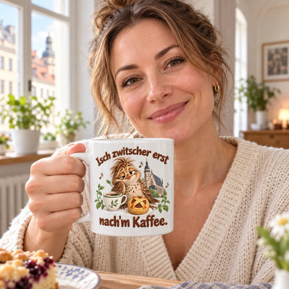 WS-Trend Leipzig Lerche Tasse sächsischer Spruch Keramik 330 ml lustig - WS-Trend.de