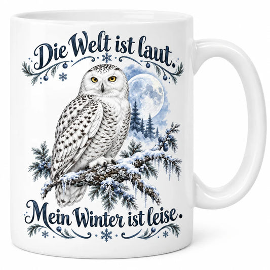 Schneeeule Wintertasse mit Spruch Keramik 330 ml Geschenk fuer Freunde - WS-Trend.de