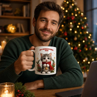 Anti Weihnachtsstress Weihnachten Tasse 325 ml – süße 3D-Tiere - WS-Trend.de