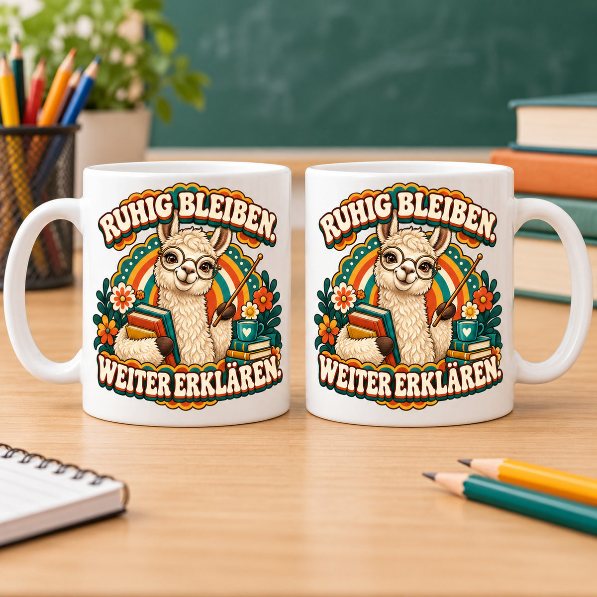 Lehrer Tasse Keramik 330 ml Geschenk Lehrerin Unterricht Spruch Kaffee
