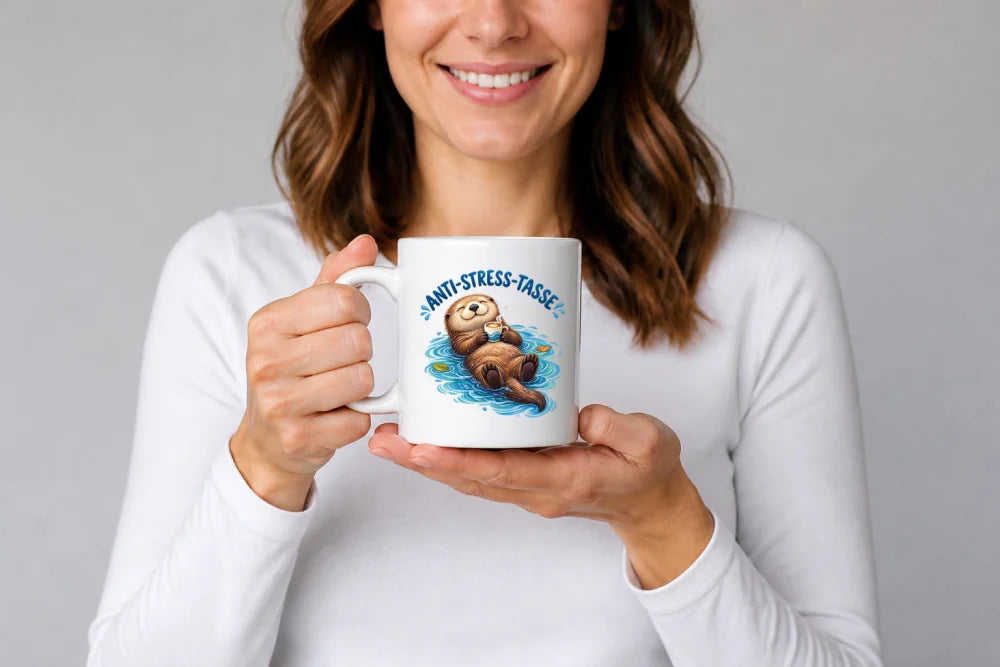 Anti-Stress-Tasse Otter – Keramiktasse 325 ml - WS-Trend.de