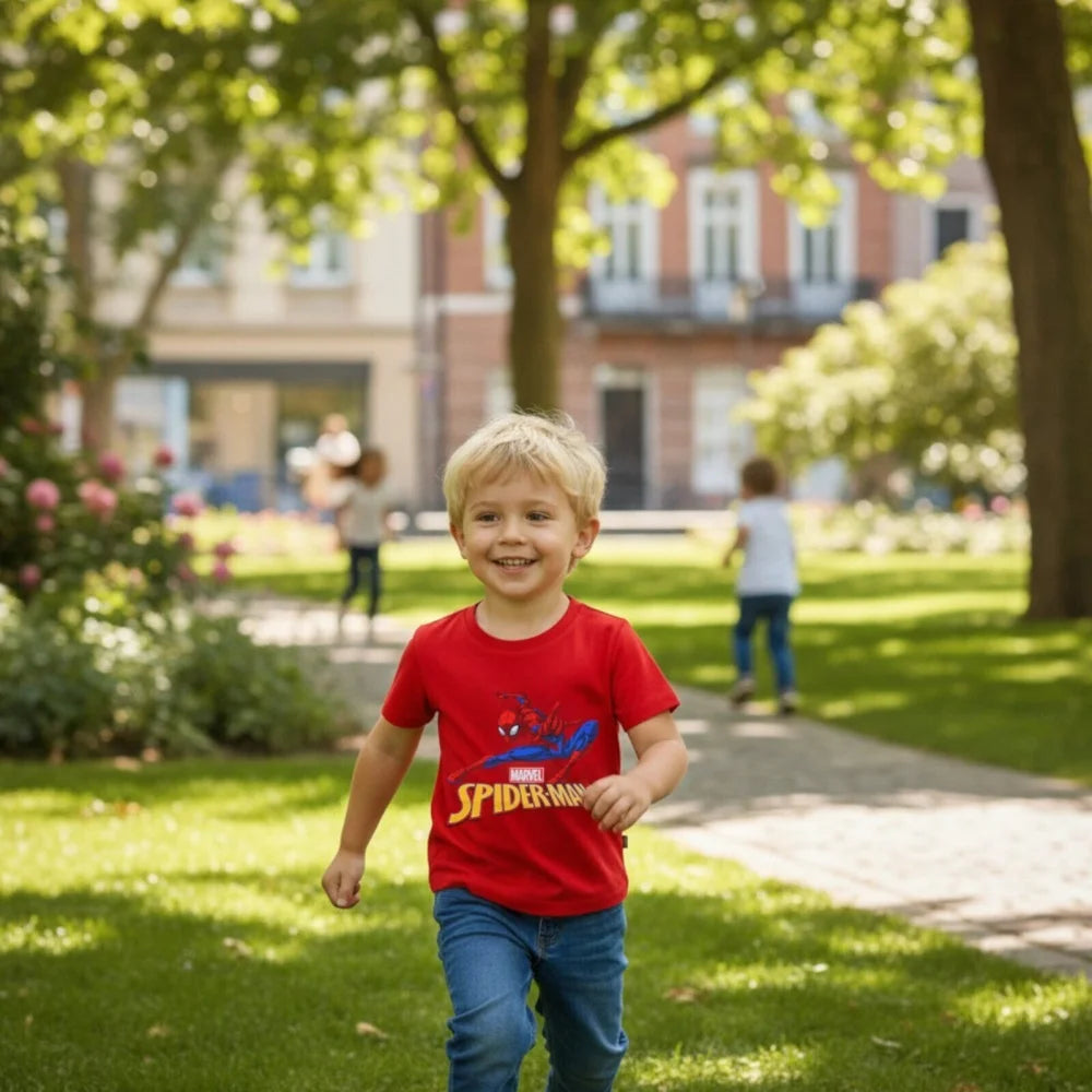Marvel Spiderman Kinder Jungen T-Shirt Kurzarm Shirt Gr. 98 bis 128 Baumwolle - WS-Trend.de