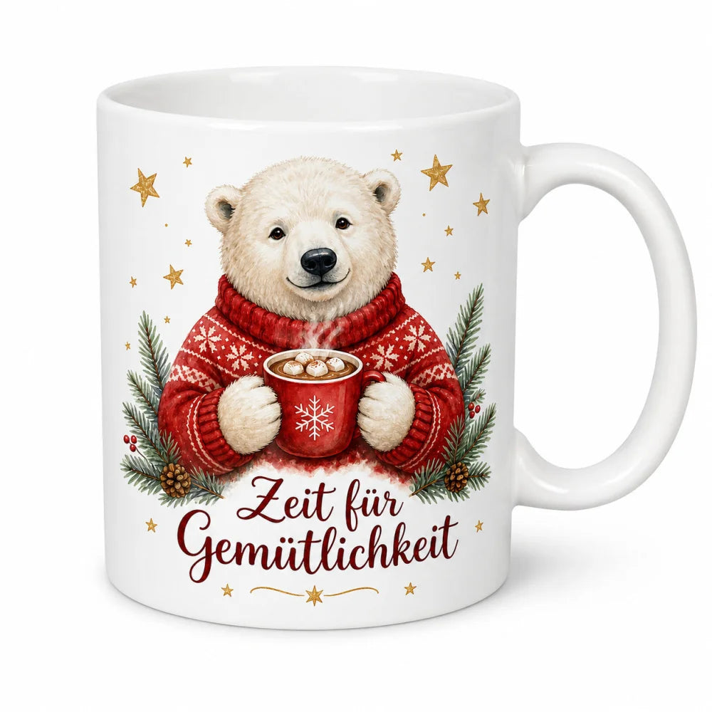 Eisbär Weihnachtstasse - Geschenk zu Weihnachten - mit Weihnachtsmotiv - WS-Trend.de