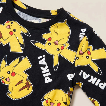 Pokemon Pikachu Kinder Jungen langarm Pyjama Schlafanzug Shirt Hose - WS-Trend.de