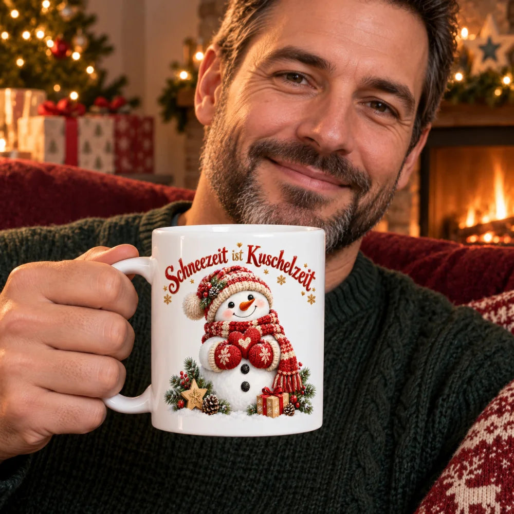 WS-Trend Kuschelzeit Schneemann Tasse Keramik 330 ml festlich bedruckt - WS-Trend.de