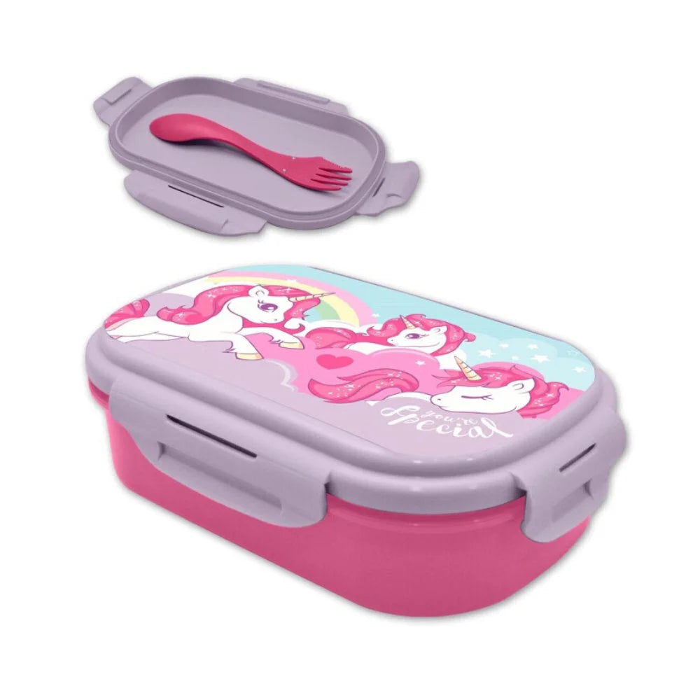 Sweet Einhorn Unicorn 2tlg. Lunch Set Brotdose plus Göffel Gabel Löffel - WS-Trend.de