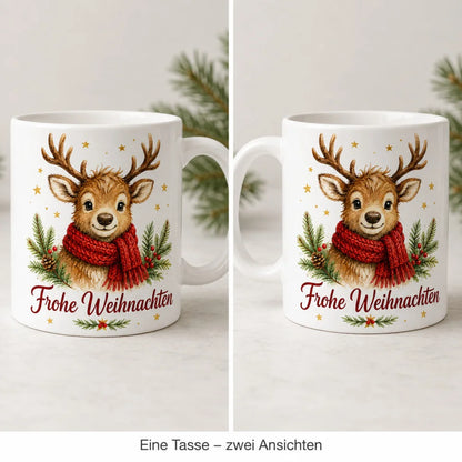 Rentier Weihnachtstasse - Geschenk zu Weihnachten - aus Keramik 330 ml - WS-Trend.de