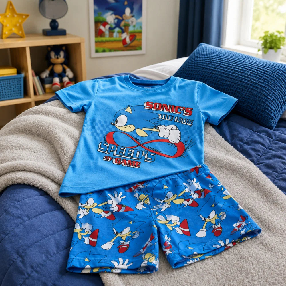 Sega Sonic The Hedgehog Jungen Kinder Pyjama Schlafanzug 98-128 Baumwolle - WS-Trend.de