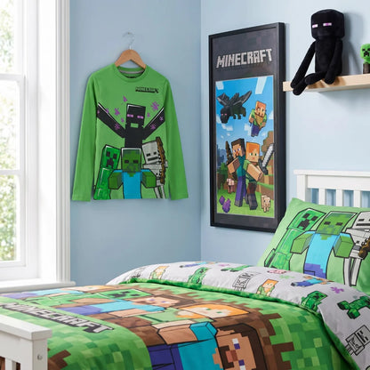 Minecraft Creeper Gamer Kinder Jungen Langarmshirt Shirt 116-152 100% Baumwolle - WS-Trend.de