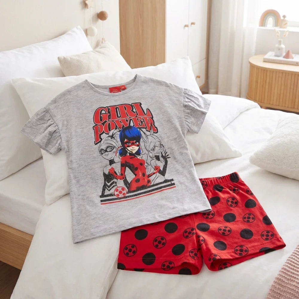 Miraculous Ladybug Queen Bee Kinder Schlafanzug Pyjama Kurz 104 - 128 baumwolle - WS-Trend.de