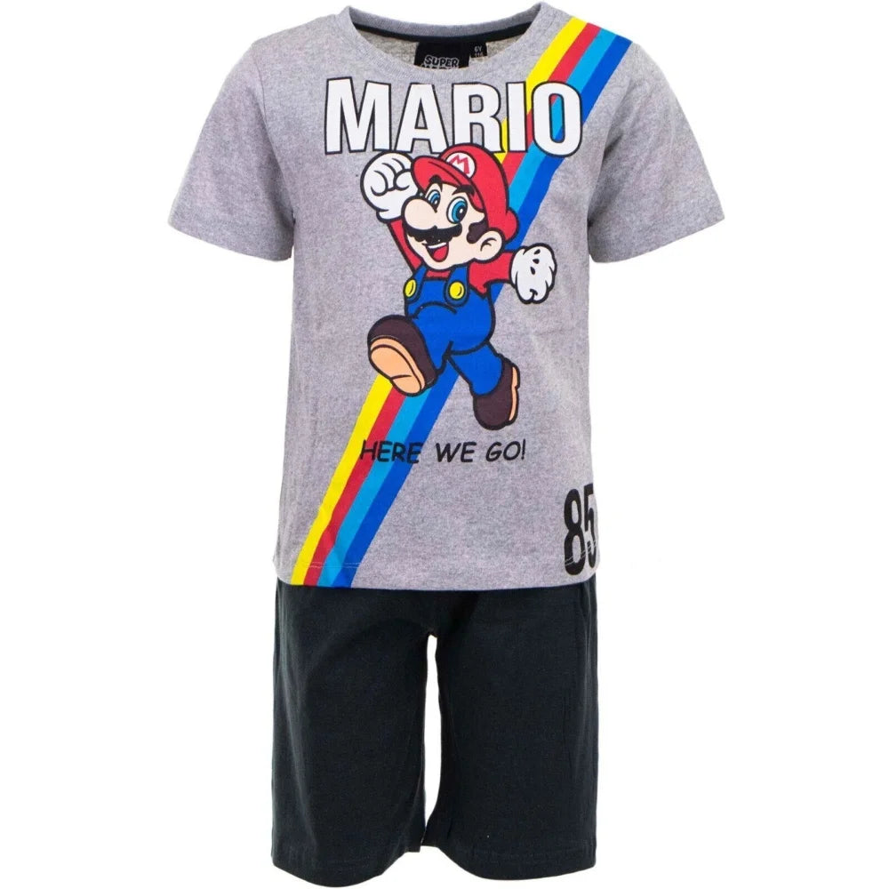 Super Mario Here We Go Jungen Pyjama Shirt und Shorts Gr. 110 - WS-Trend.de