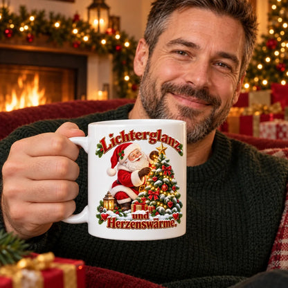 WS-Trend Lichterglanz Weihnachtsmann Tasse Keramik 330 ml Geschenkidee - WS-Trend.de