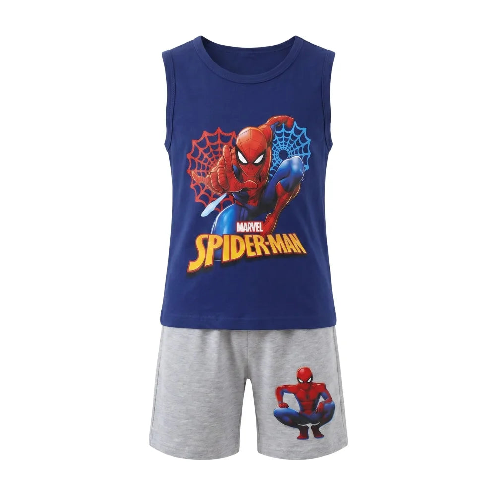 Marvel Spiderman Kinder kurz Pyjama Schlafanzug Shirt Shorts Gr. 98 bis 128 - WS-Trend.de
