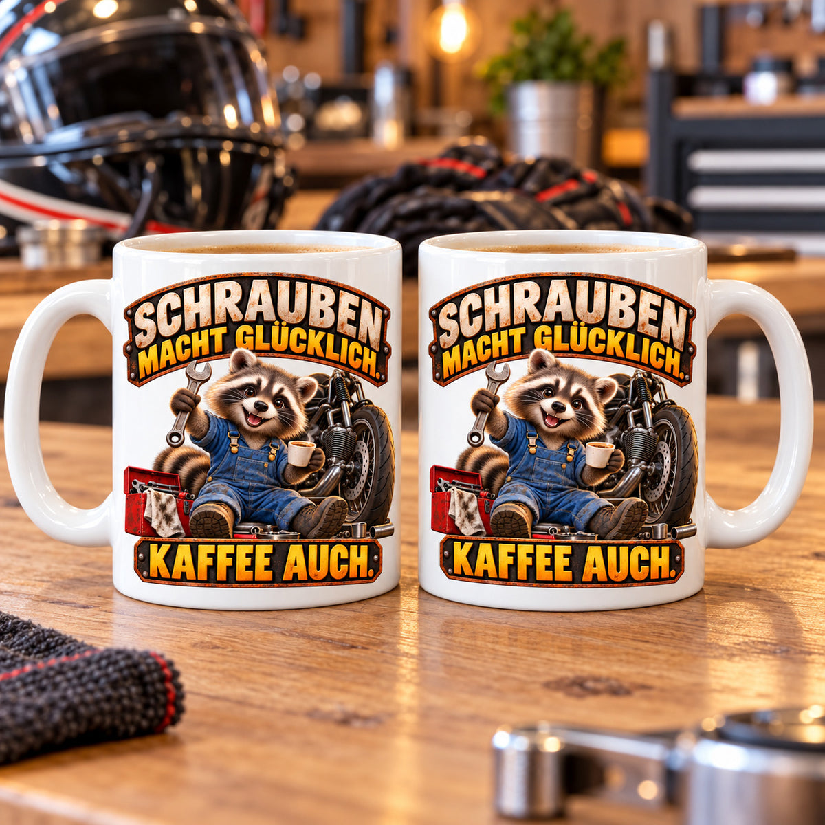 Motorrad Tasse Spruch Keramik 330ml Biker Geschenk beidseitig bedruckt