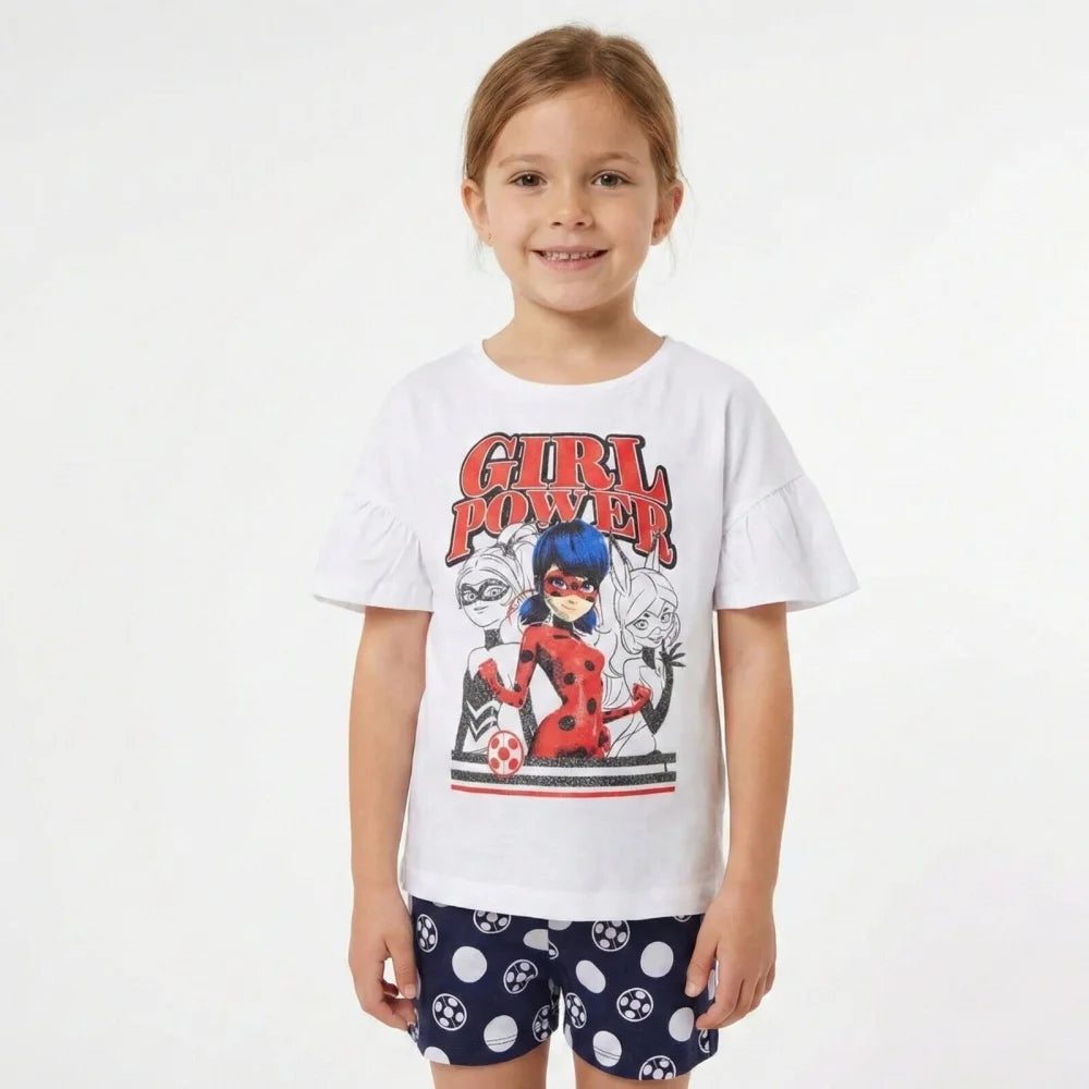 Miraculous Ladybug Queen Bee Kinder Schlafanzug Pyjama Kurz 104 - 128 baumwolle - WS-Trend.de