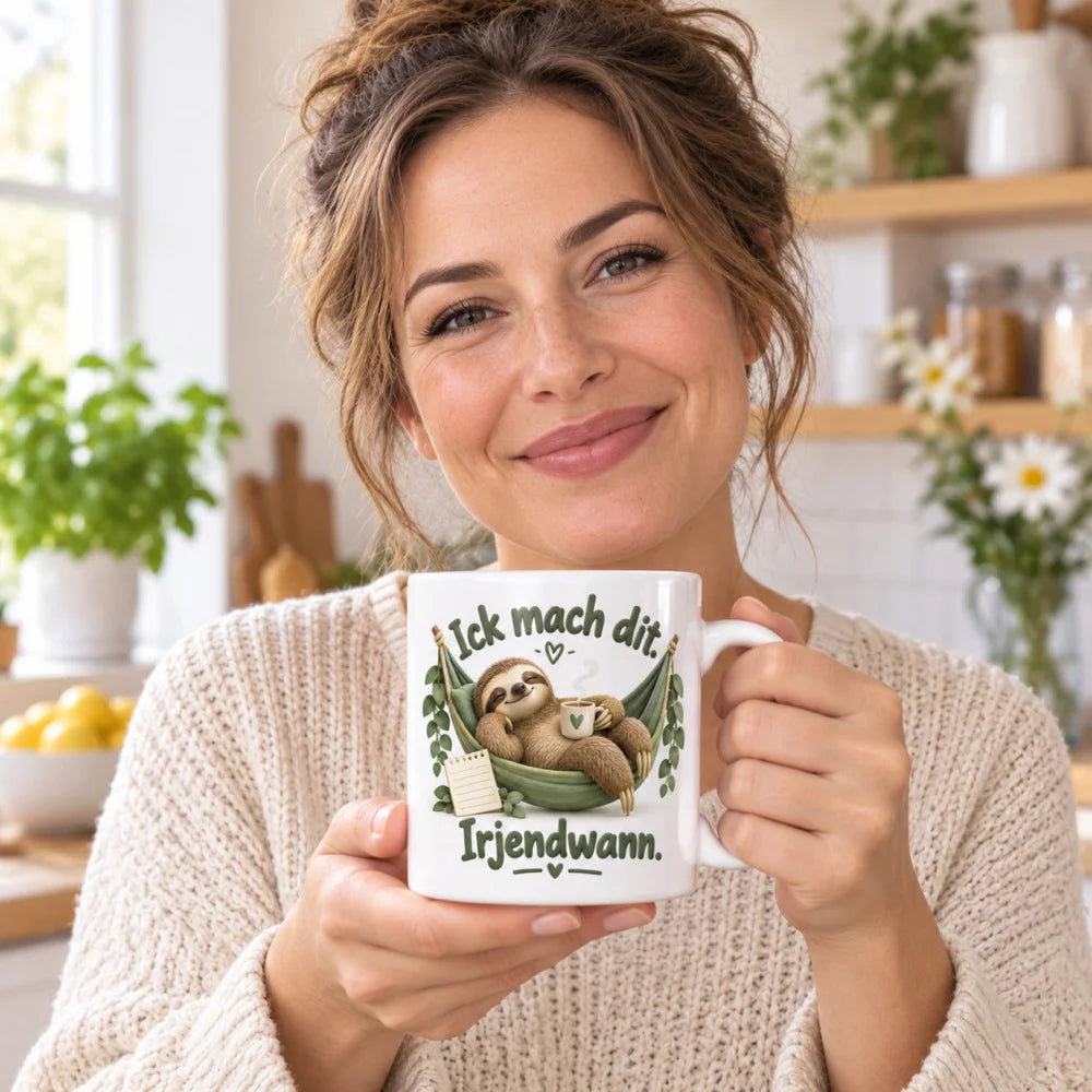 WS-Trend Berliner Faultier Tasse lustiger Spruch Keramik 330 ml witzig - WS-Trend.de