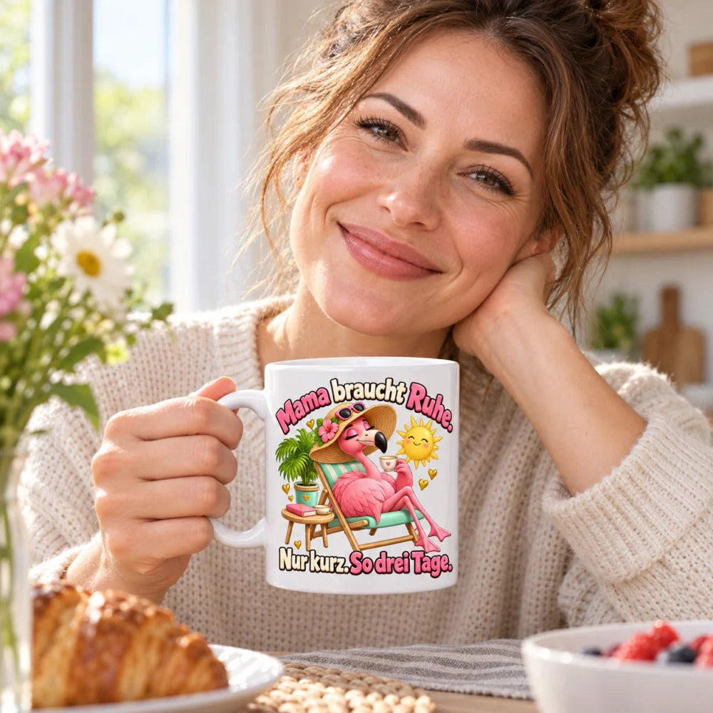 WS-Trend Flamingomama Becher Keramik 330 ml Geschenkidee zum Muttertag - WS-Trend.de