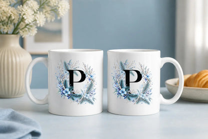 Winter Tasse A-Z Buchstaben 325 ml Keramik Geschenkidee personalisiert - WS-Trend.de
