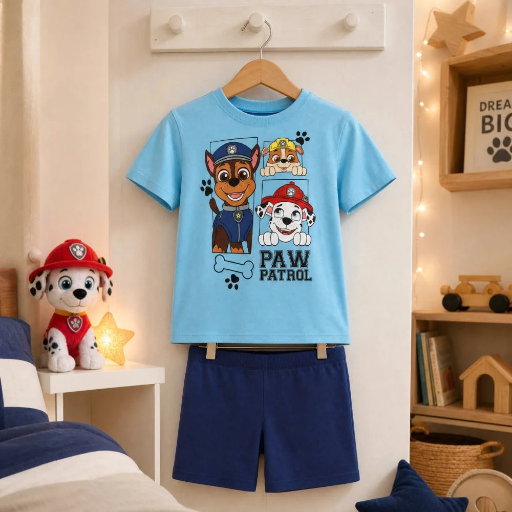 Paw Patrol Kinder kurzarm Schlafanzug Pyjama Shirt Shorts Gr. 98-128 - WS-Trend.de