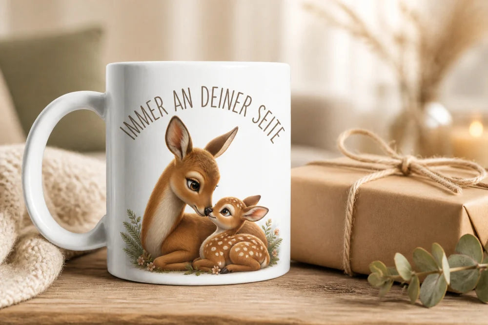 Immer an deiner Seite Tasse 325 ml Keramik Tiermotiv Geschenkidee Bunt - WS-Trend.de