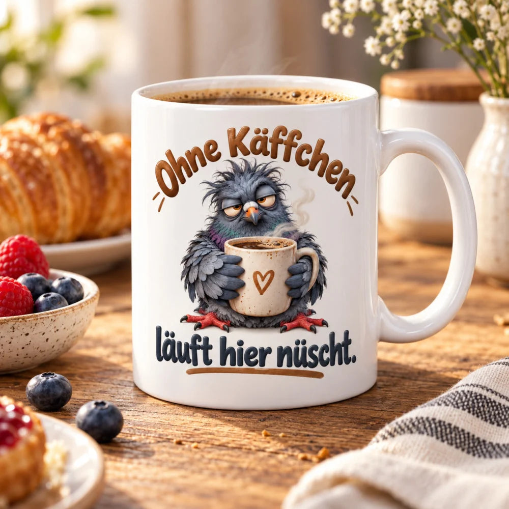 WS-Trend Kaffee Taube Kaffeetasse mit Spruch Keramik 330 ml Motivtasse - WS-Trend.de