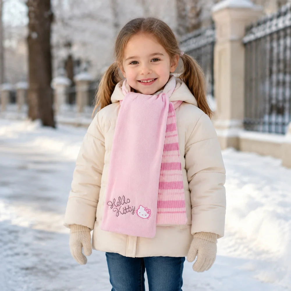 Hello Kitty Kinder Mädchen Winter Schals 3er Set 120 x 20 cm - WS-Trend.de
