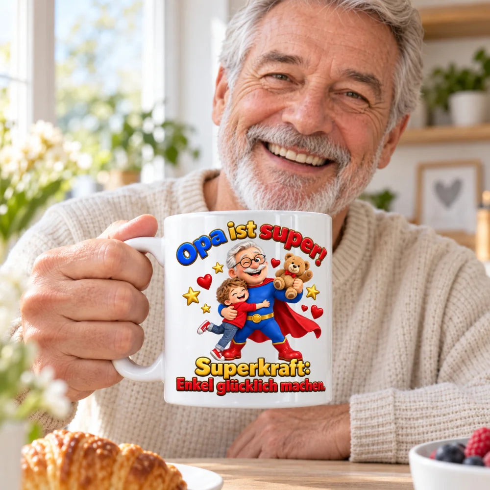 WS-Trend Superopa Tasse Keramik 330 ml Geschenk für Opa zum Geburtstag - WS-Trend.de