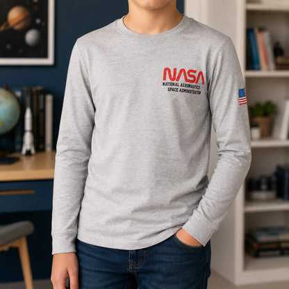 Print-Shirt NASA Space Center Kinder Jungen langarm T-Shirt Langarmshirt - WS-Trend.de