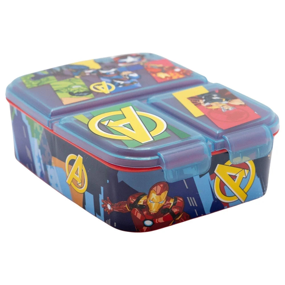 Marvel Avengers Kinder Set 2 tlg 3 Kammern Brotdose Trinkflasche 410 ml - WS-Trend.de
