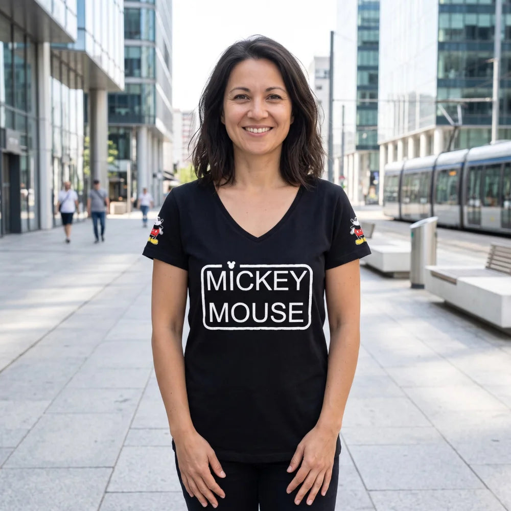 Print-Shirt Disney Mickey Maus Damen kurzarm Shirt T-Shirt Gr. S-XL 100% Baumwolle - WS-Trend.de