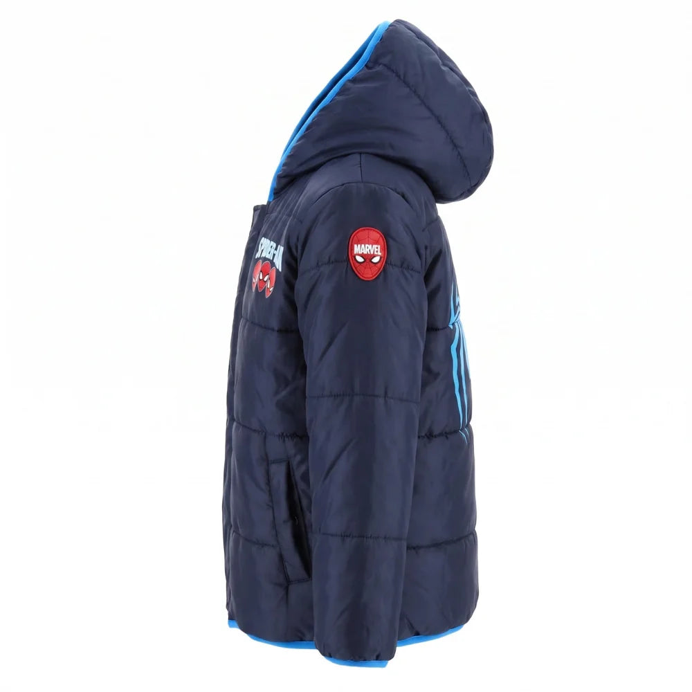 Marvel Spiderman Kinder Winterjacke Jungen Jacke mit Kapuze Gr. 98 bis 128 - WS-Trend.de