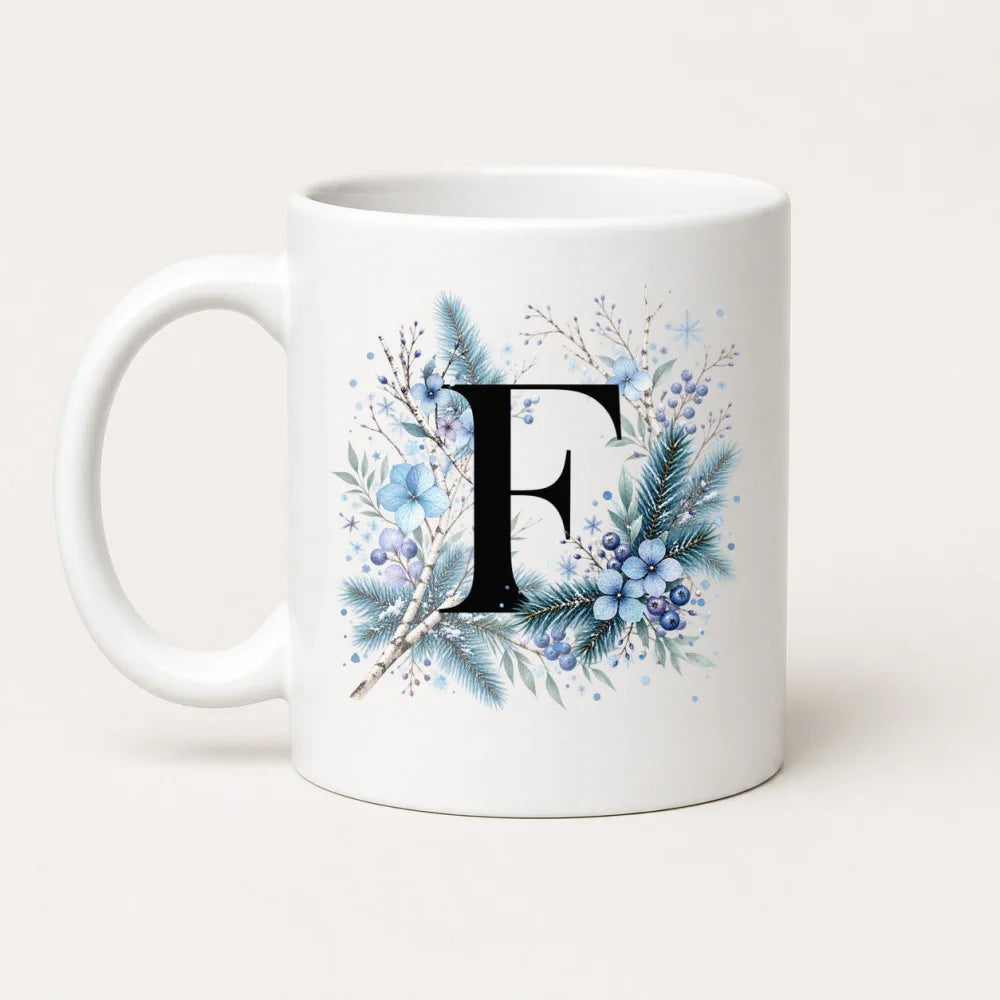 Winter Tasse A-Z Buchstaben 325 ml Keramik Geschenkidee personalisiert - WS-Trend.de