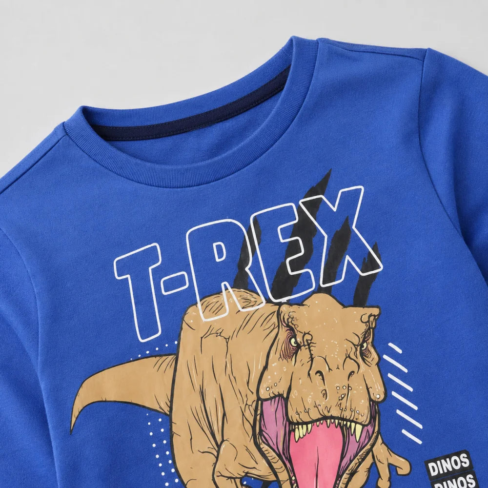 Jurassic World T-Rex Jungen Kinder Pyjama Schlafanzug 100% Baumwolle Gr. 104-116 - WS-Trend.de