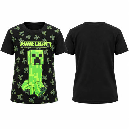 Minecraft Creeper Pixel T-Shirt schwarz - WS-Trend.de